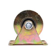 3 inch V type colorful steel pulley casters